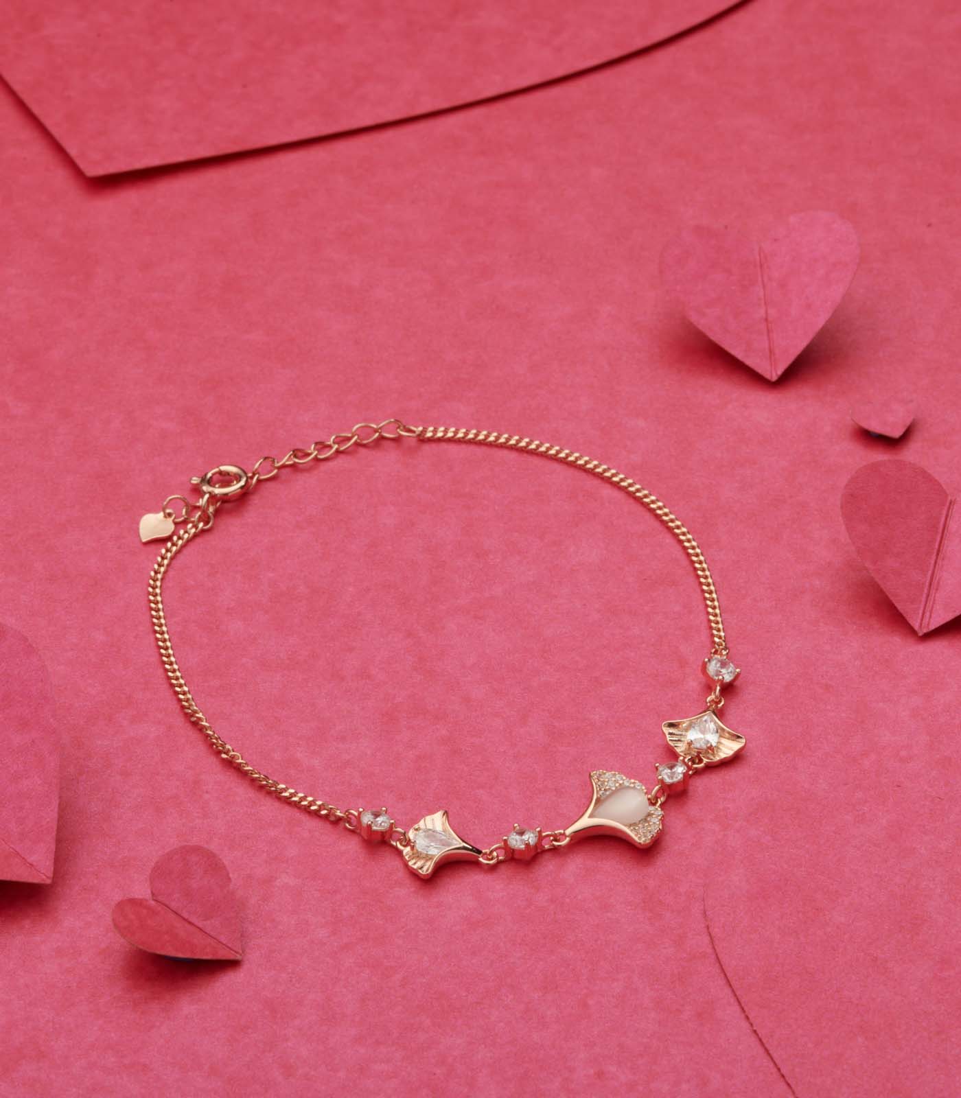 Elegant Rose Gold Bracelet (Silver)