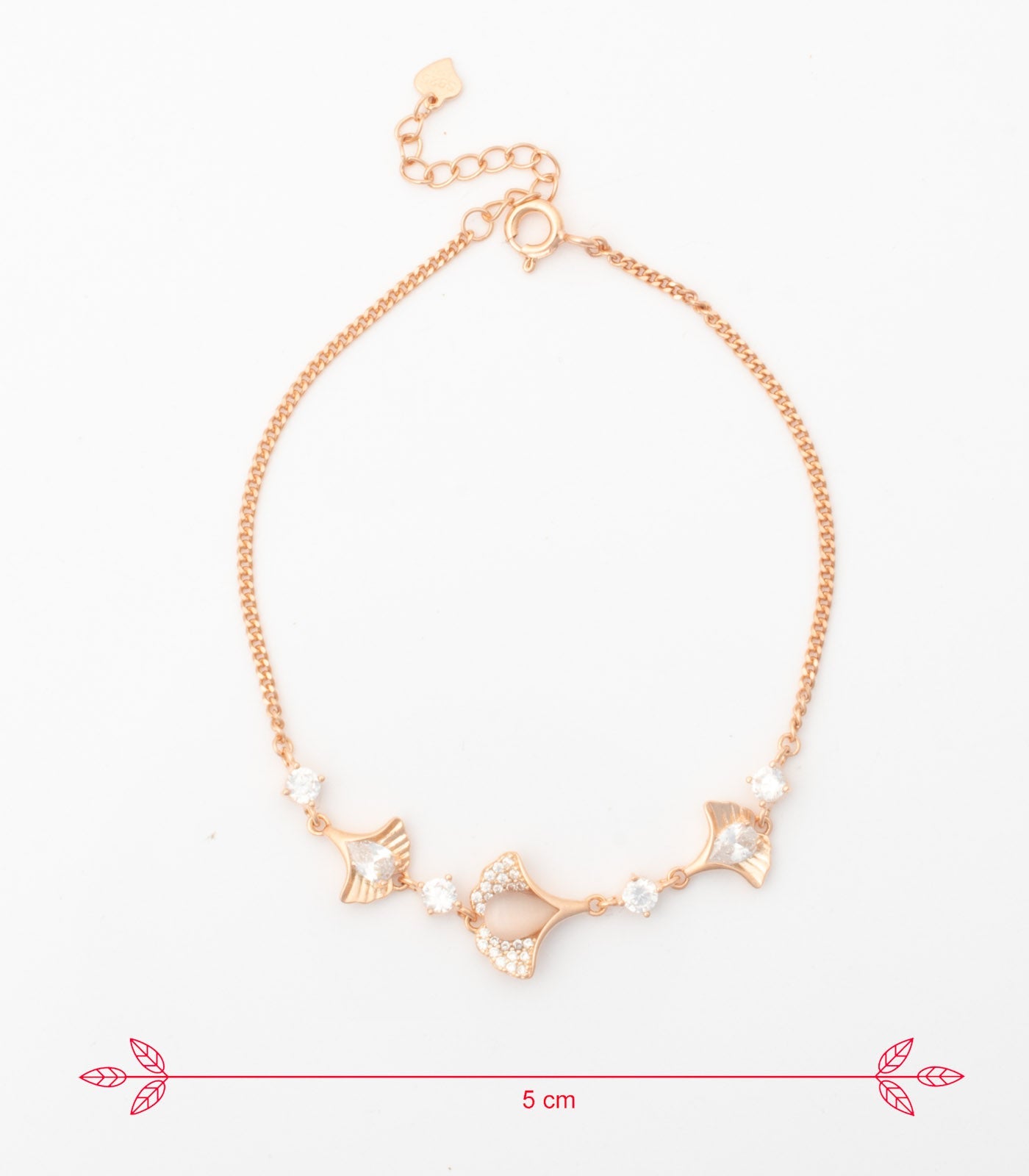 Elegant Rose Gold Bracelet (Silver)