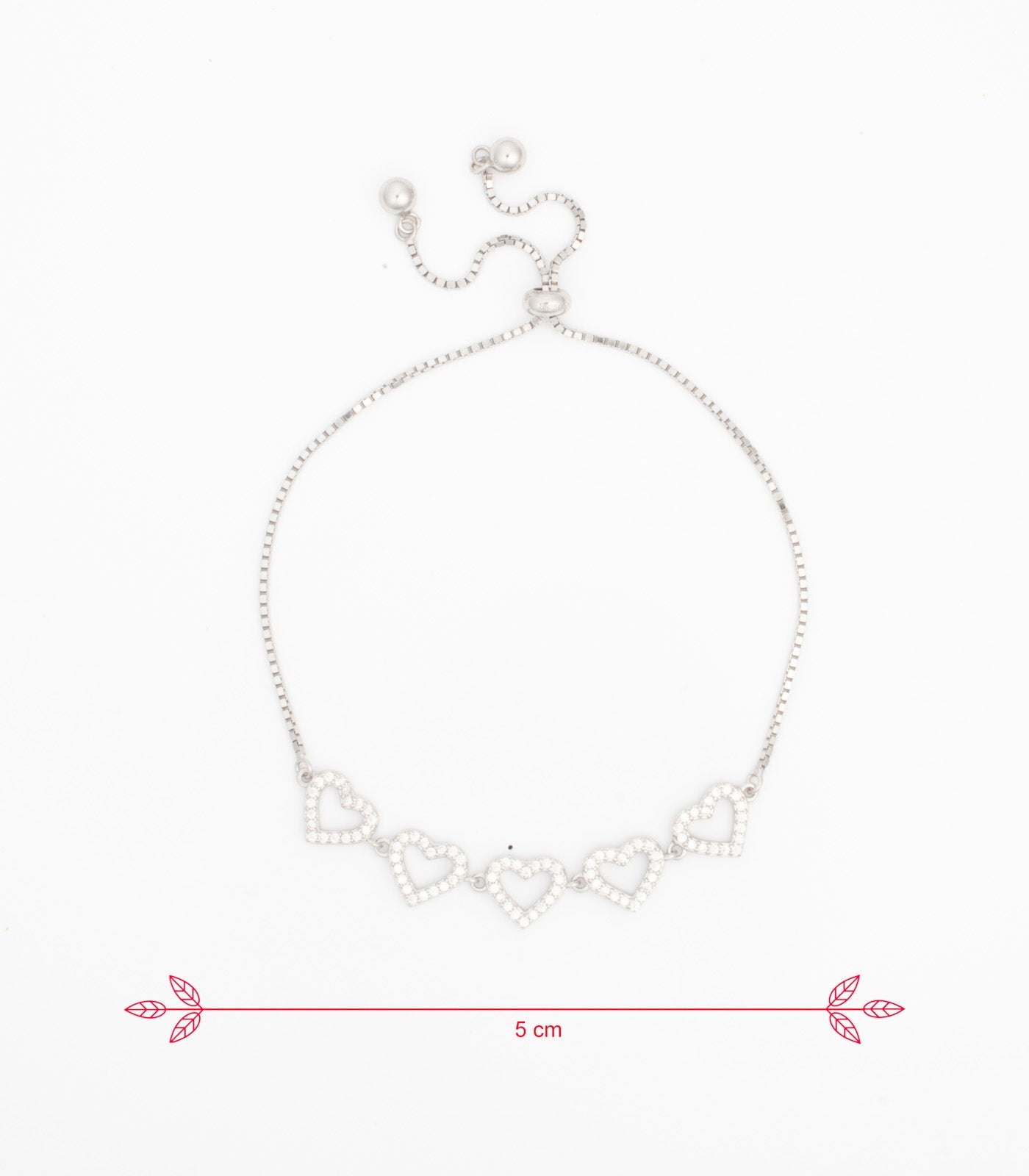 Garland Of Hearts Bracelet (Silver)