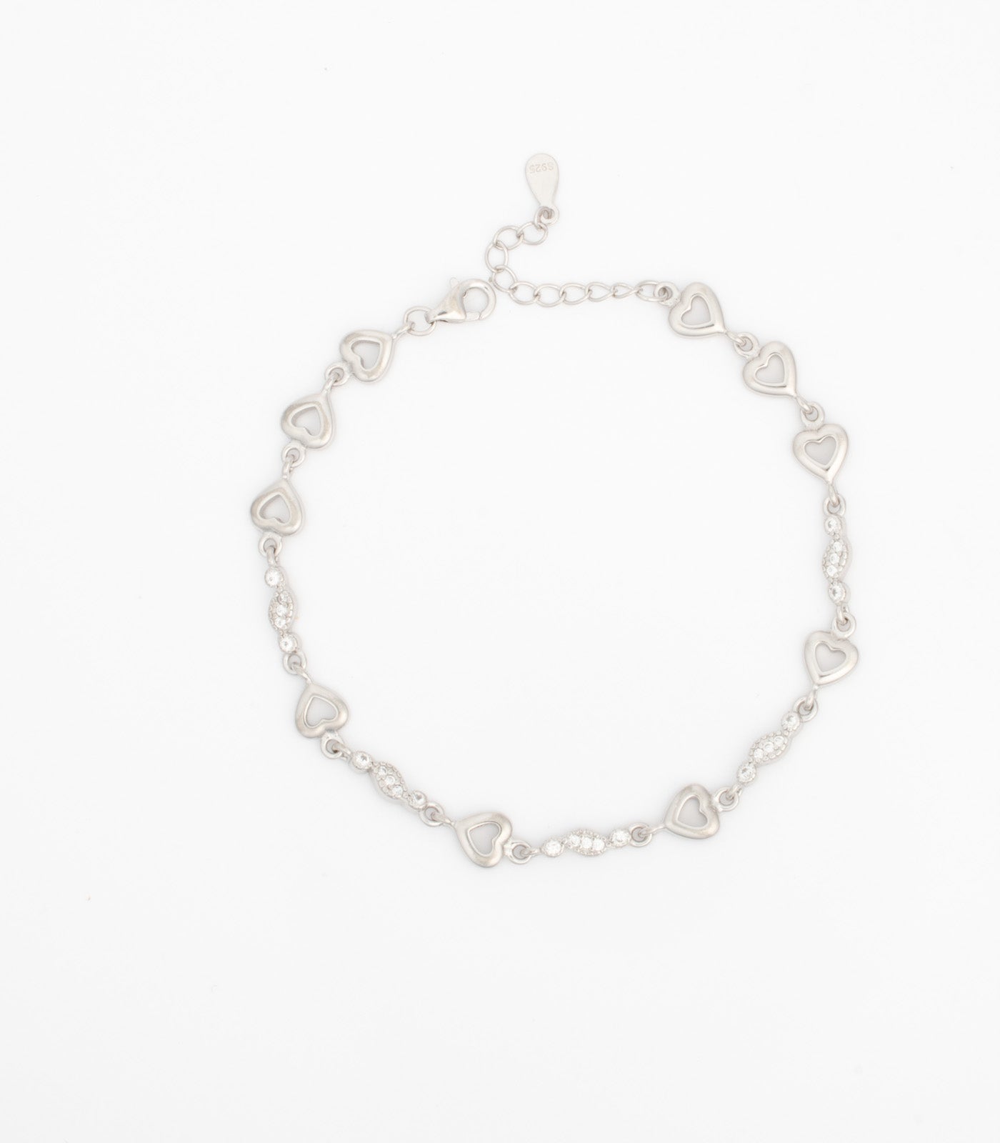 Hearts And Stones Bracelet (Silver)