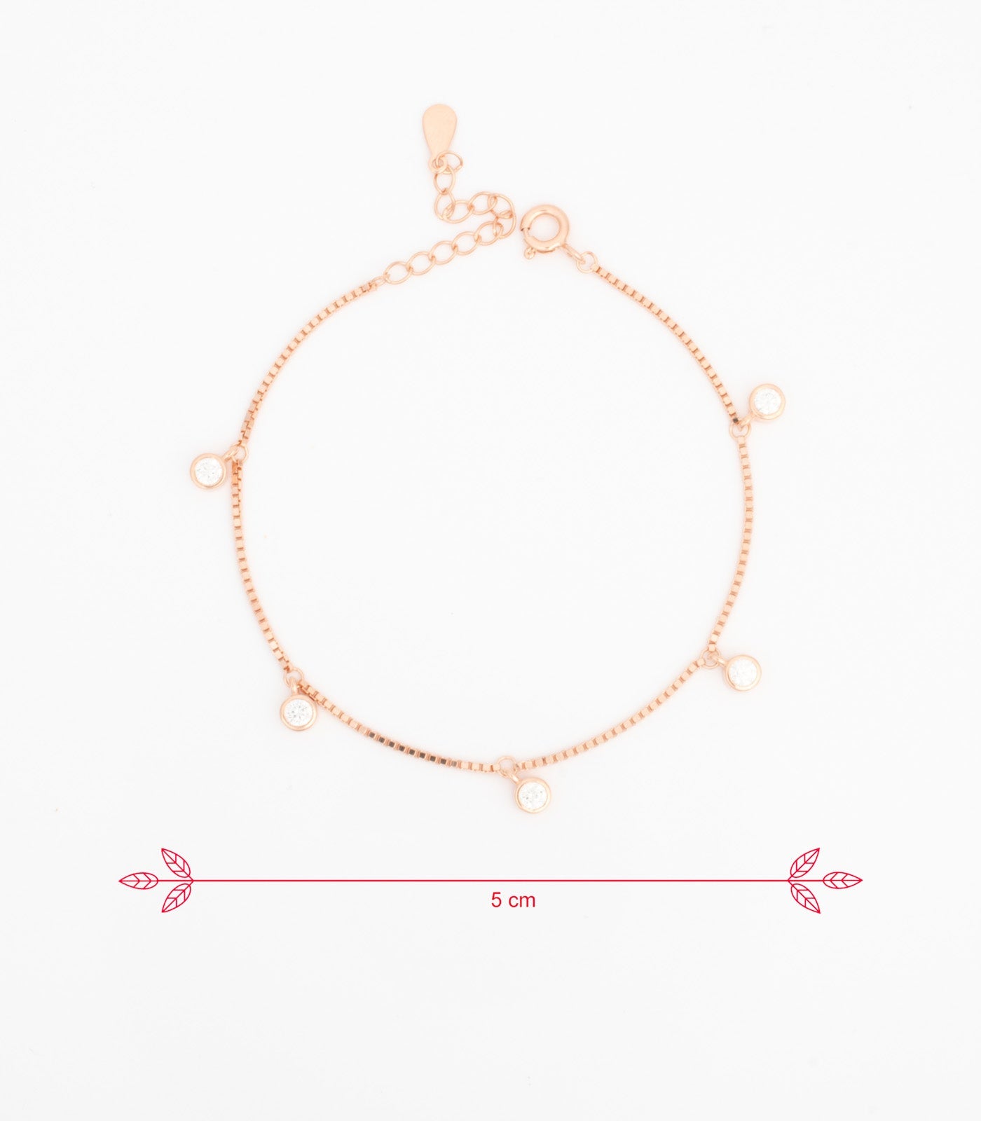 Rose Gold Stones Bracelet (Silver)