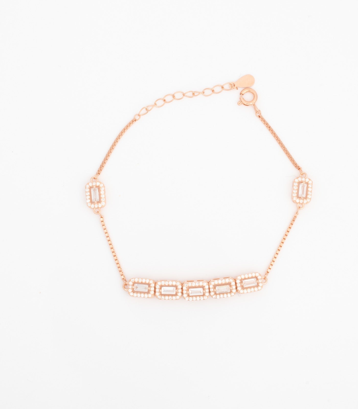 Rose Gold Rectangle Bracelet (Silver)