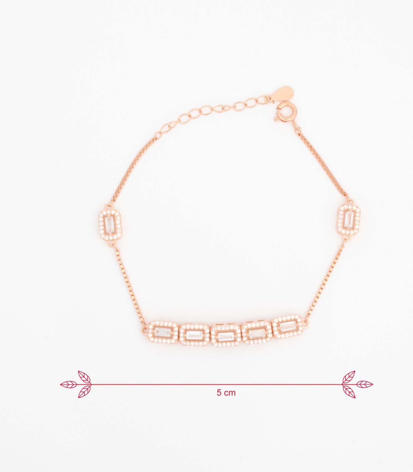 Rose Gold Rectangle Bracelet (Silver)