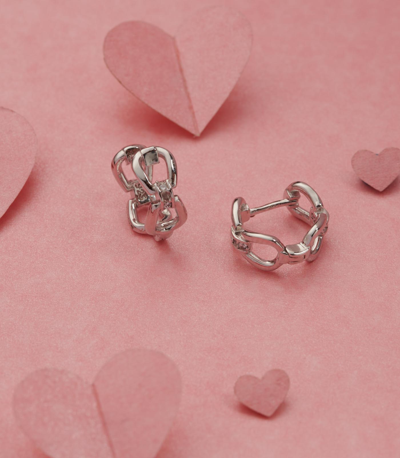 Chain Style Ear Rings (Silver)