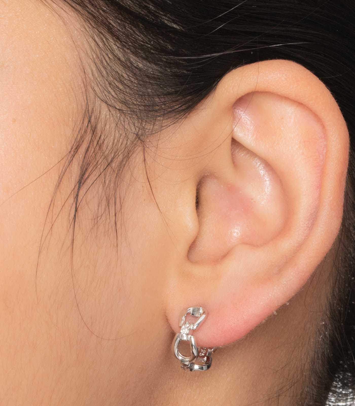 Chain Style Ear Rings (Silver)