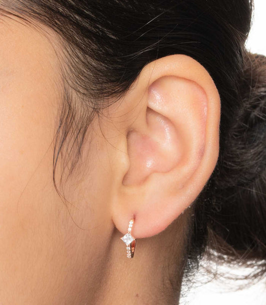 Elegant Stone Ear Rings (Silver)