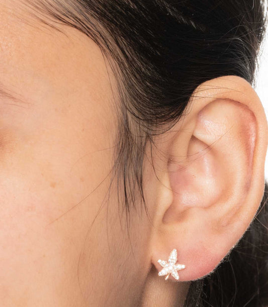 Star Shaped Ear RIngs (Silver)