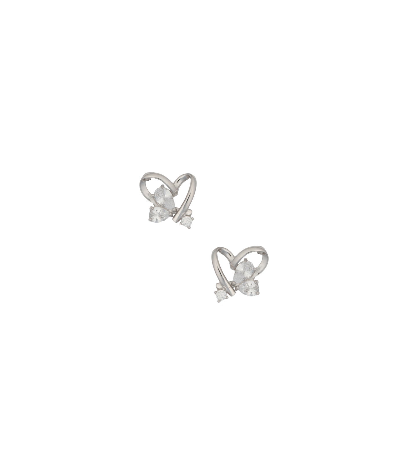 Heart Shaped Ear RIngs (Silver)