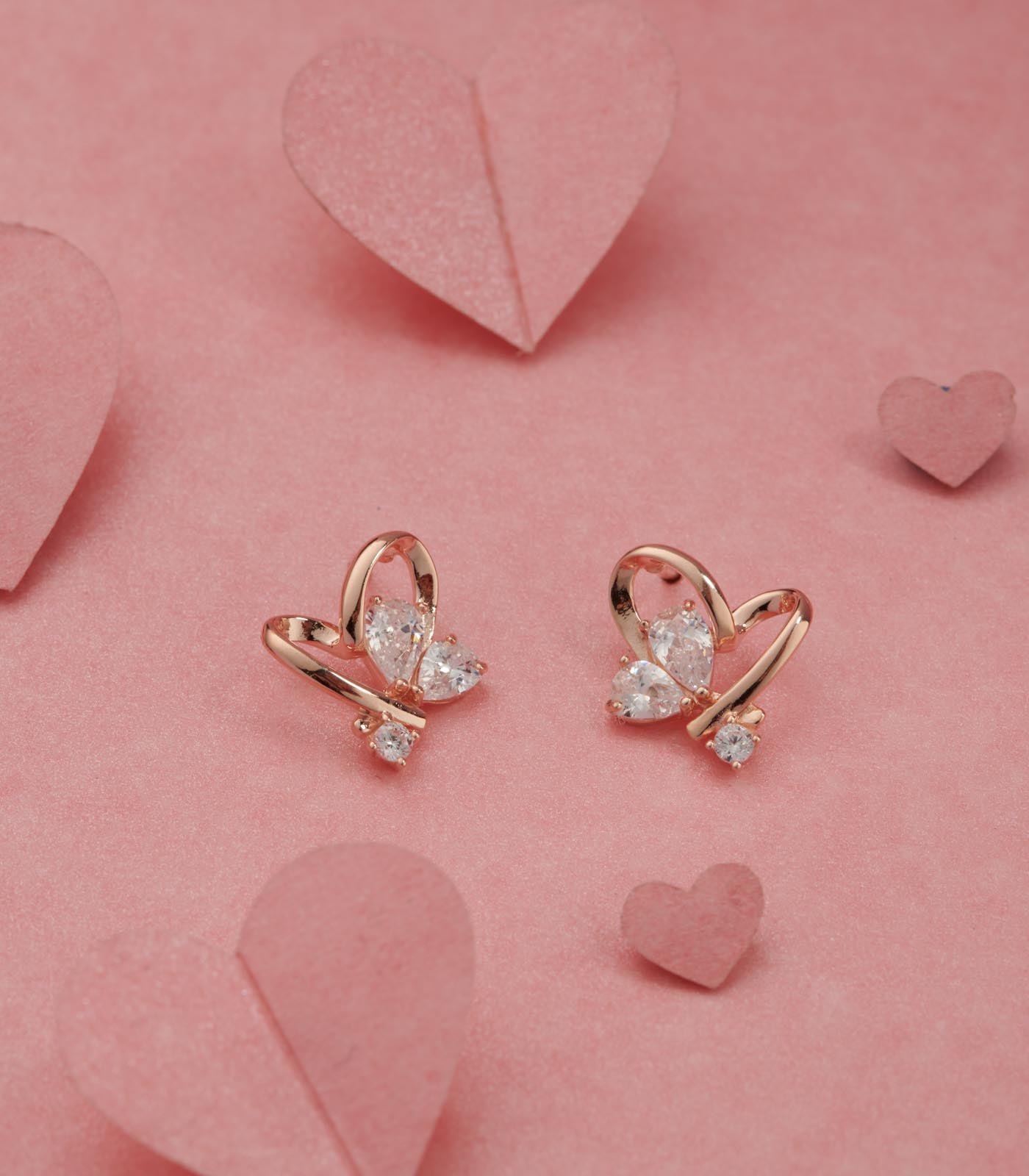 Heart Shaped Ear RIngs (Silver)