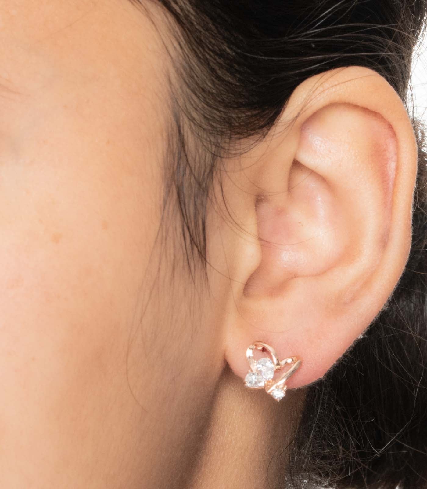 Heart Shaped Ear RIngs (Silver)