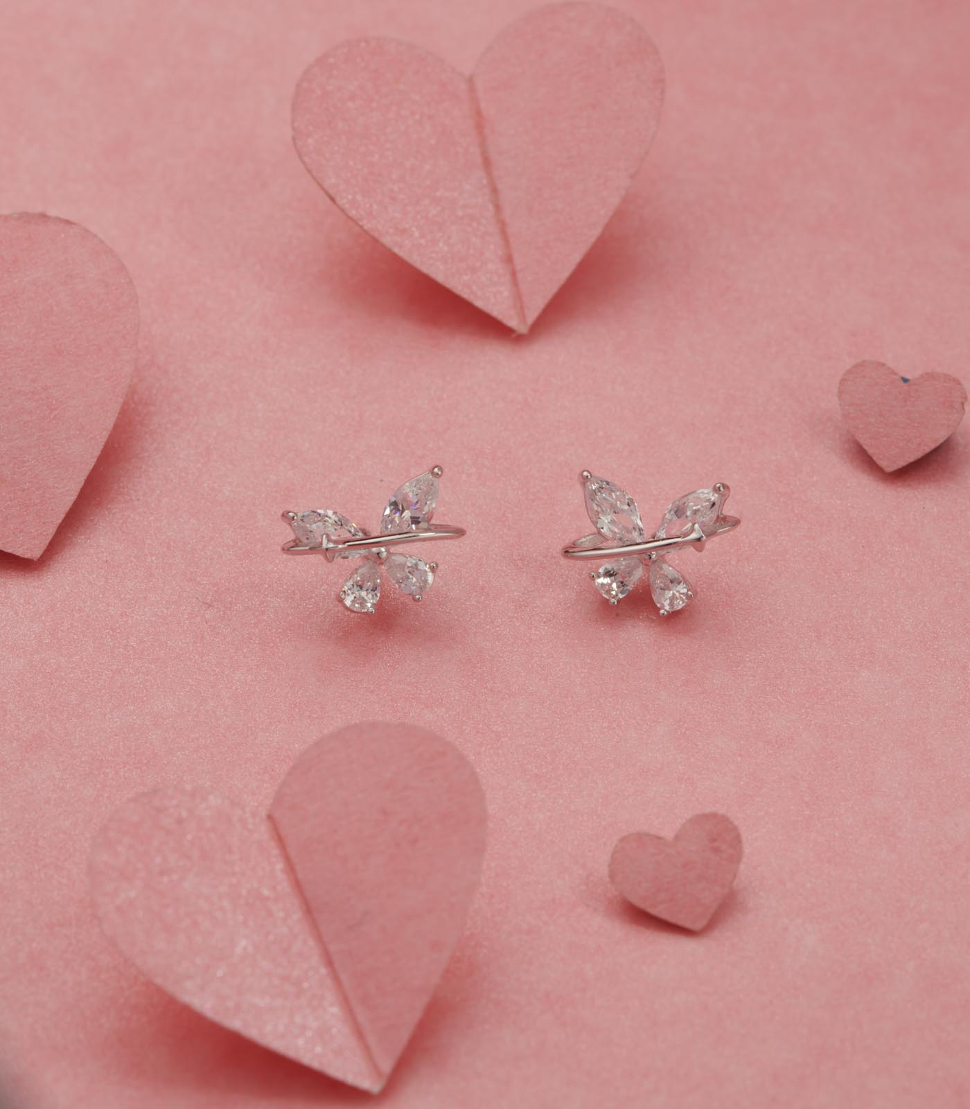 Rabbit Ears Shaped Ear RIngs (Silver)