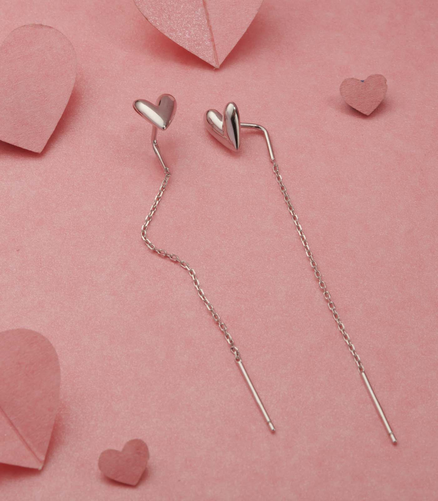 Chain Of Love Ear RIngs (Silver)