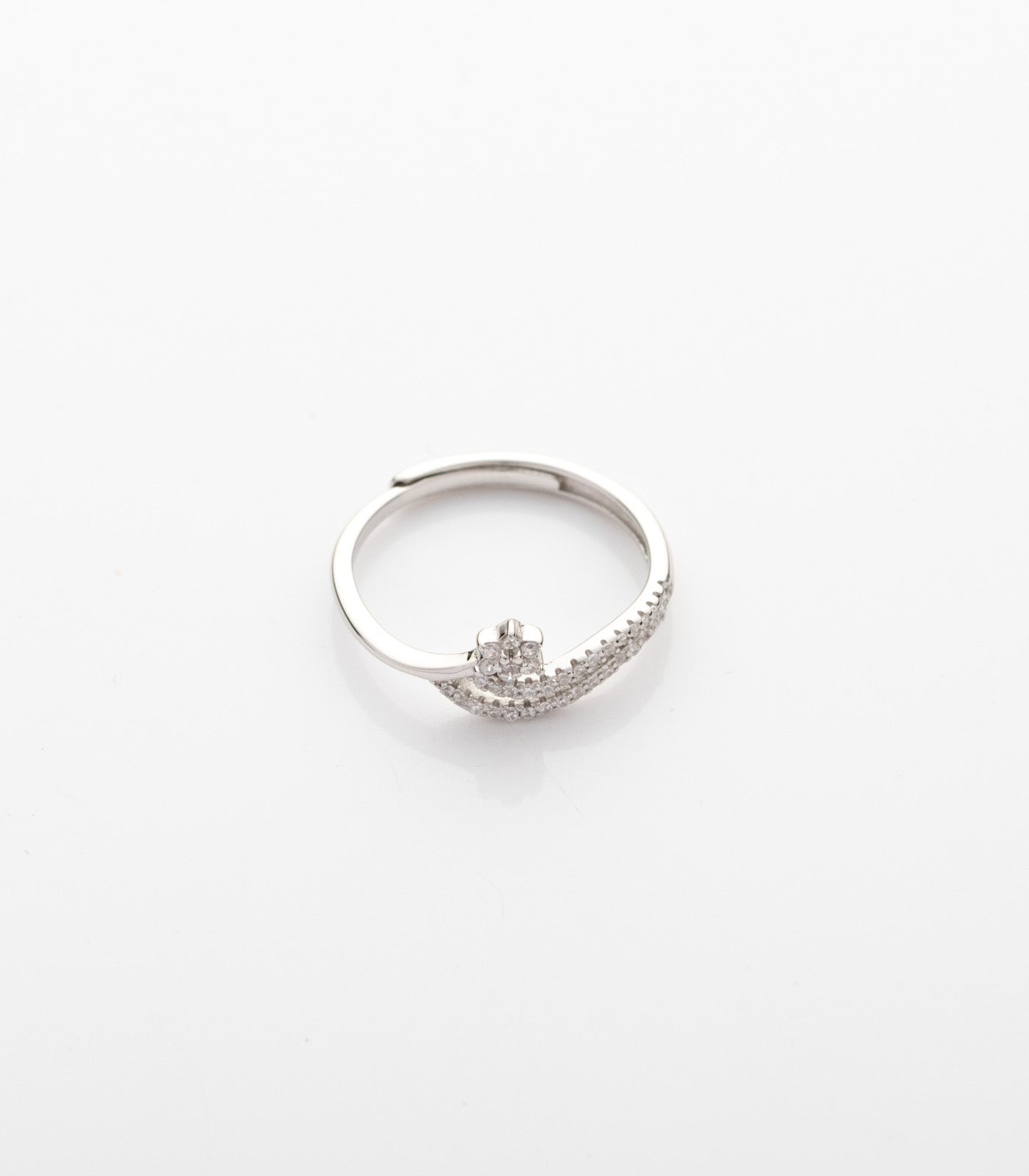 Silver Flower Finger Ring (Silver)