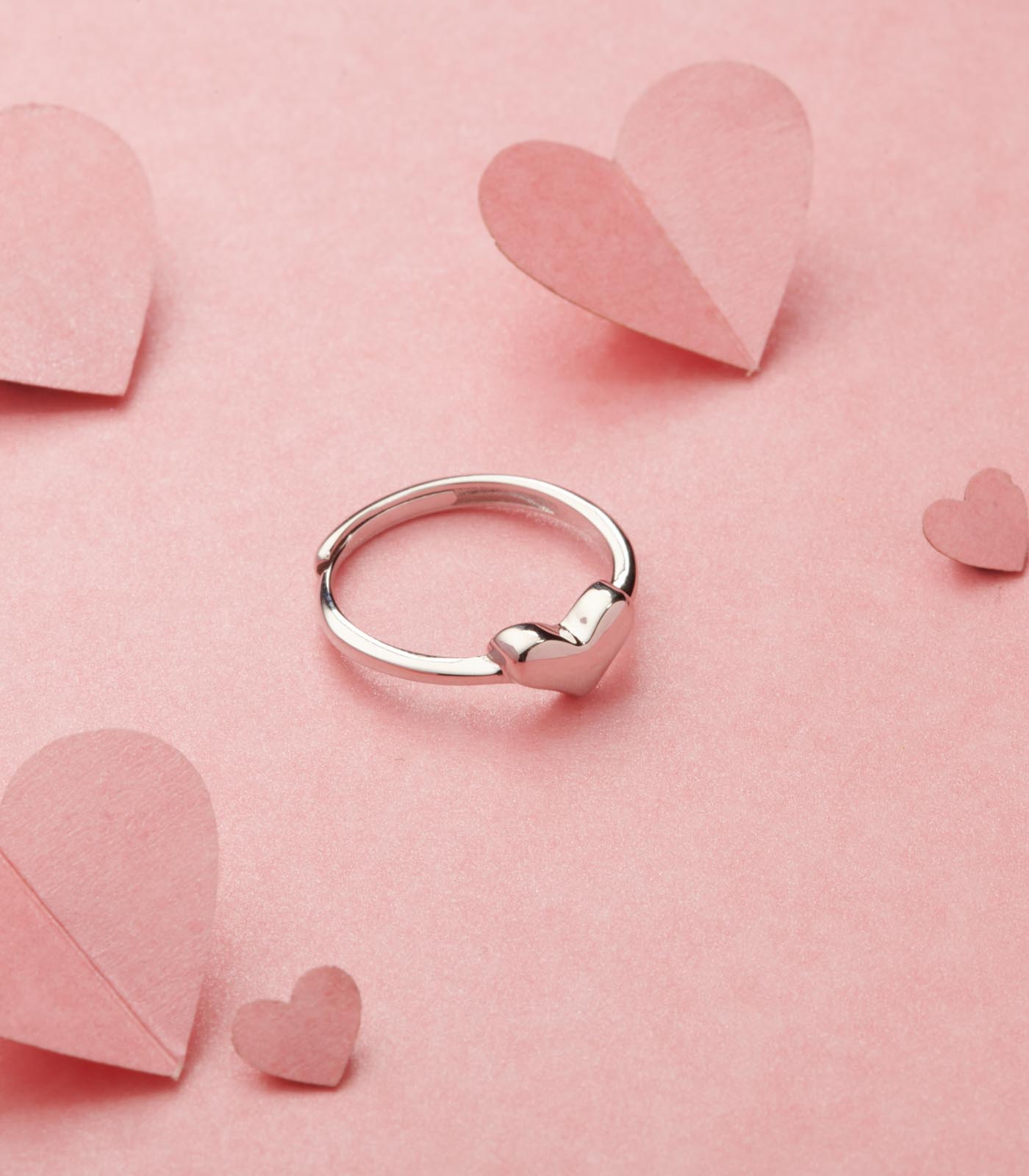 Shining Heart Finger Ring (Silver)