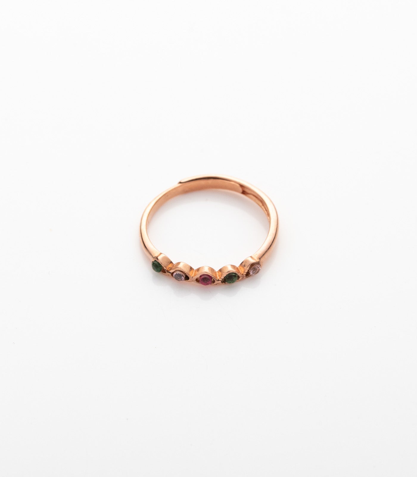 Multicoloured Stones Finger Ring (Silver)