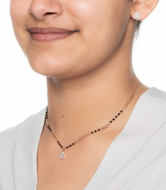 Triangular Rose Gold Mangalsutra Set