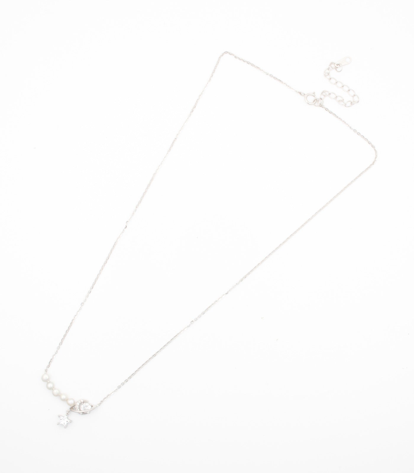 Path Of Pearls Necklace (Silver)