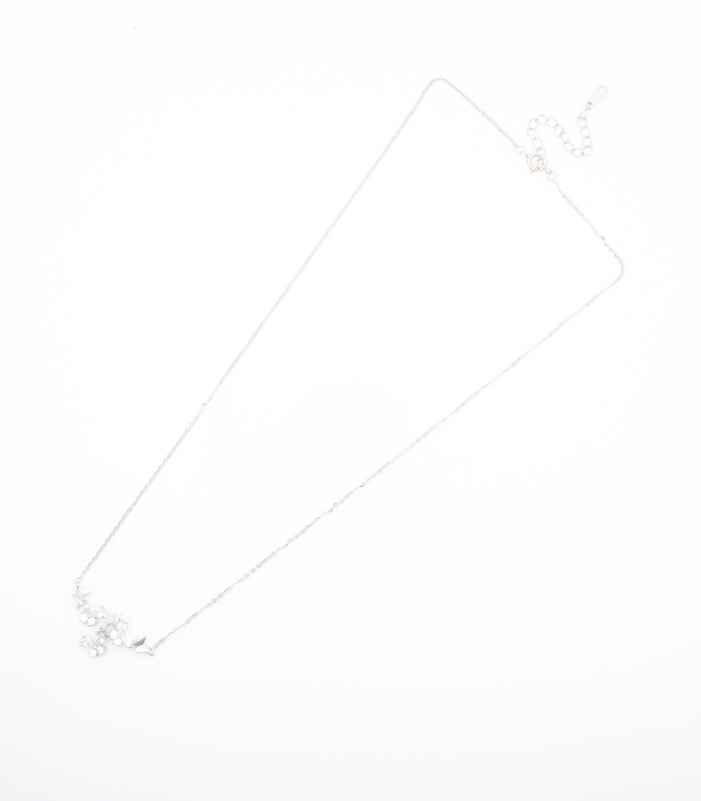 Dangling Butterflies Necklace (Silver)