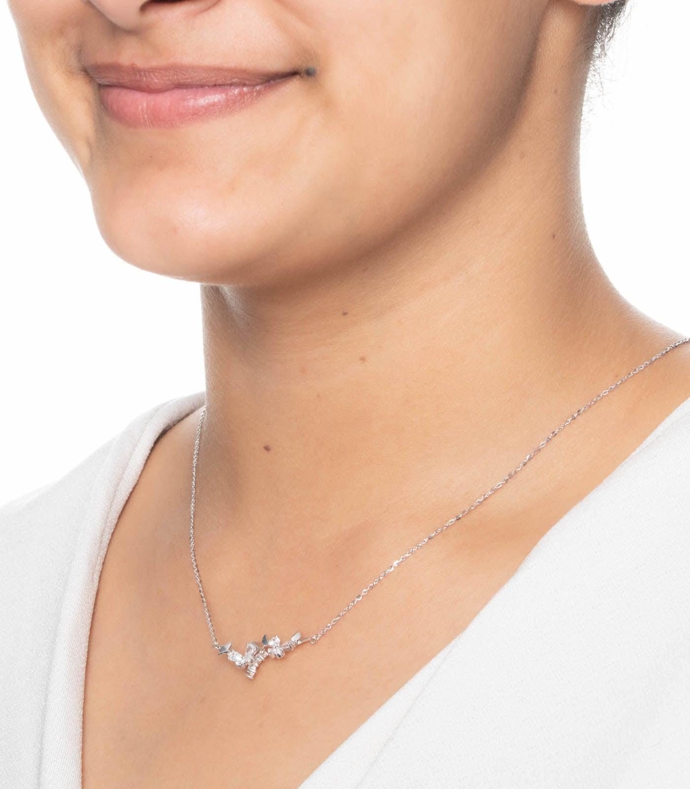 Dangling Butterflies Necklace (Silver)