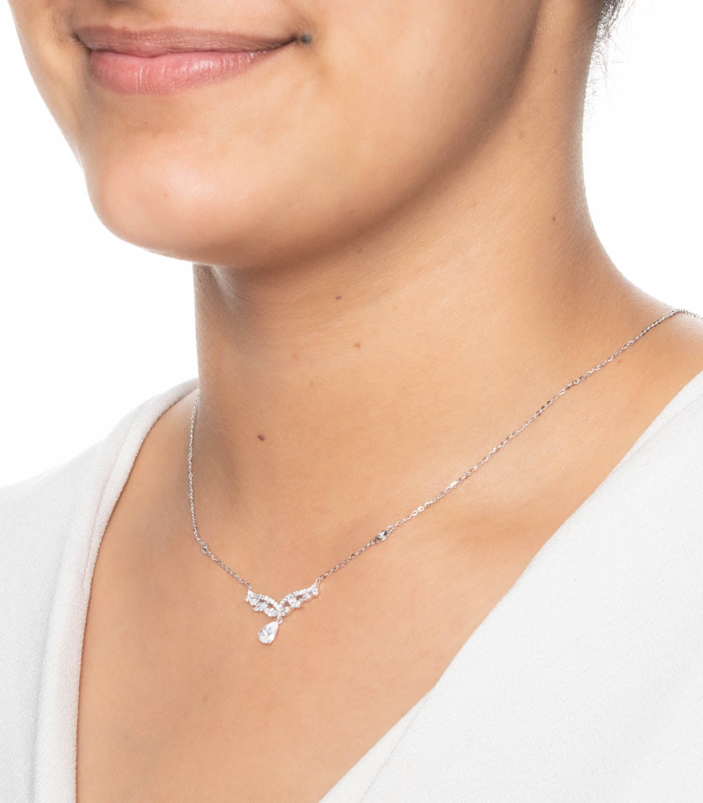 Dangling Drop Necklace (Silver)