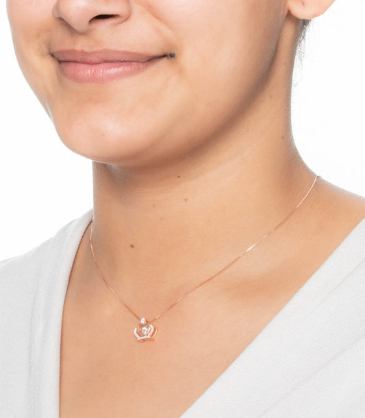 Rose Gold Crown Shaped Necklace (Silver)