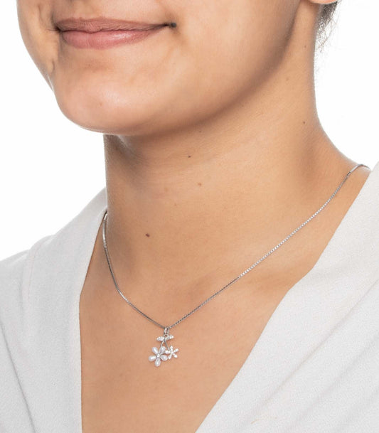 Flower Necklace (Silver)