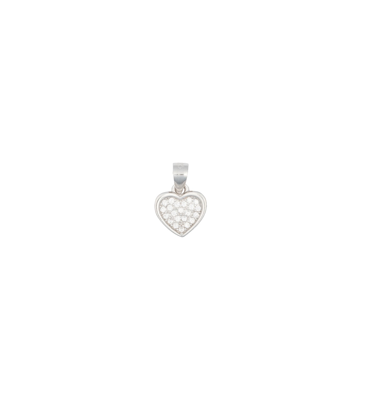 Stone Heart Pendant Set (Silver)