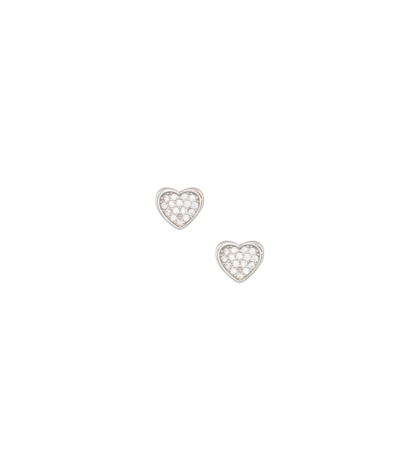 Stone Heart Pendant Set (Silver)