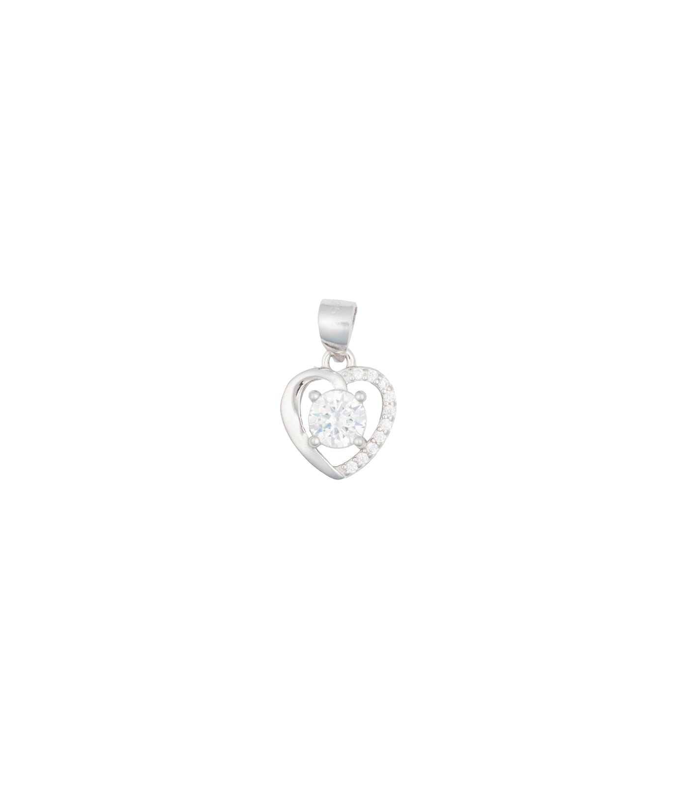 Sphere In A Heart Pendant Set (Silver)