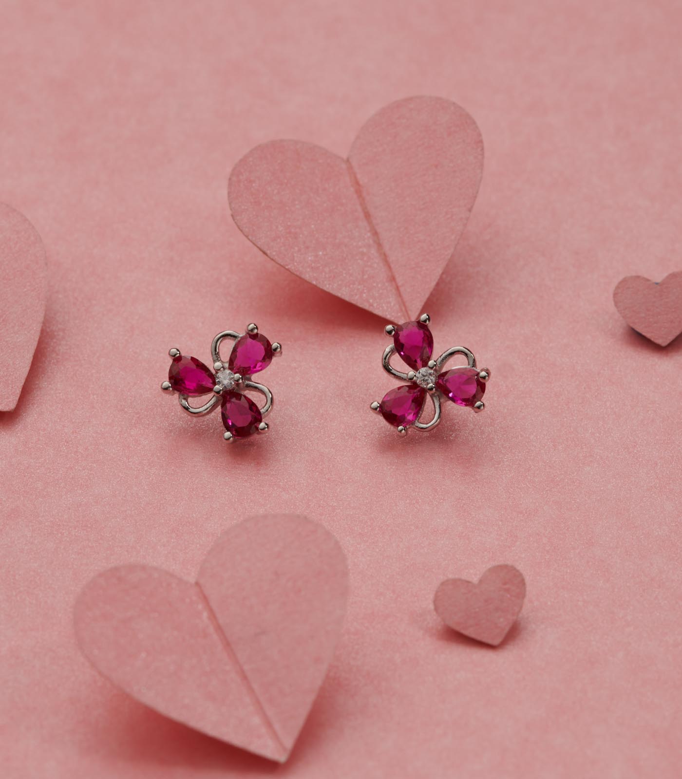 Triple Petals Ear Rings (Silver)