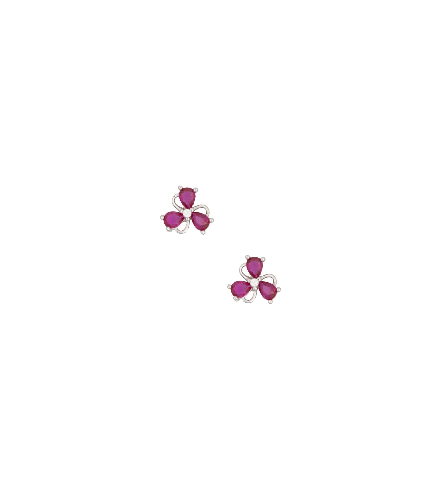 Triple Petals Ear Rings (Silver)